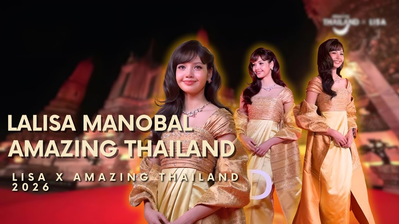 Lisa BLACKPINK Memukau dengan Gaun Emas di Wat Arun Bersama Ibu dan Anjing